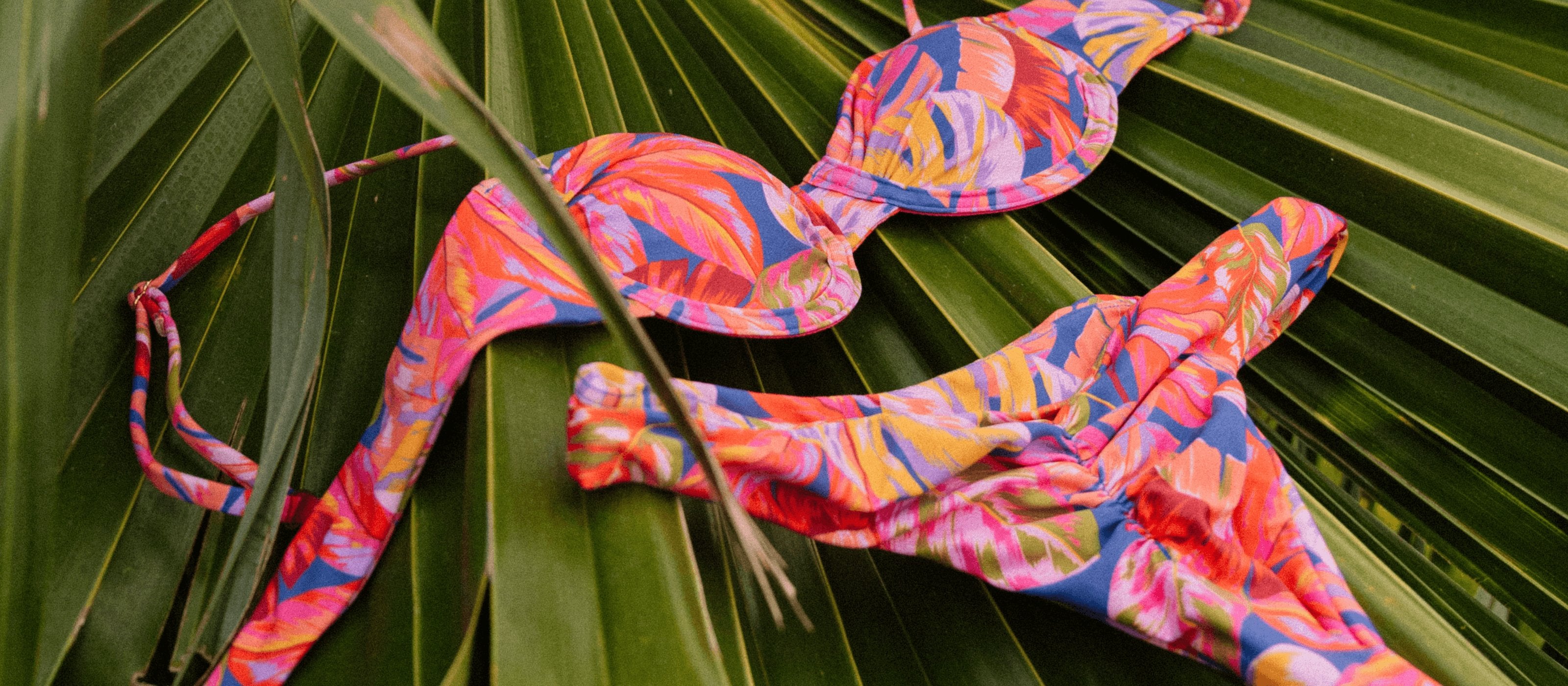 Tropical Pink and Blue Women's Oahu Swimwear